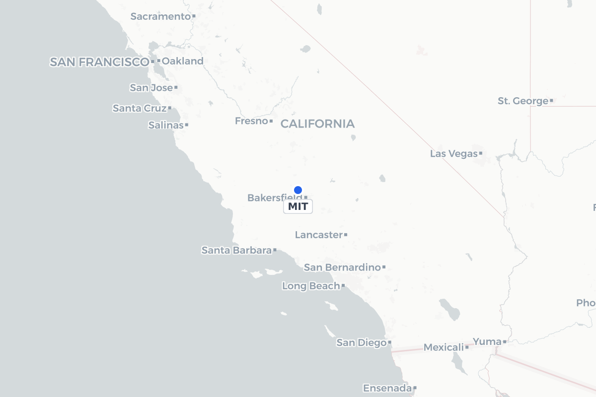 Map showing the location of Shafter Airport - Minter Field