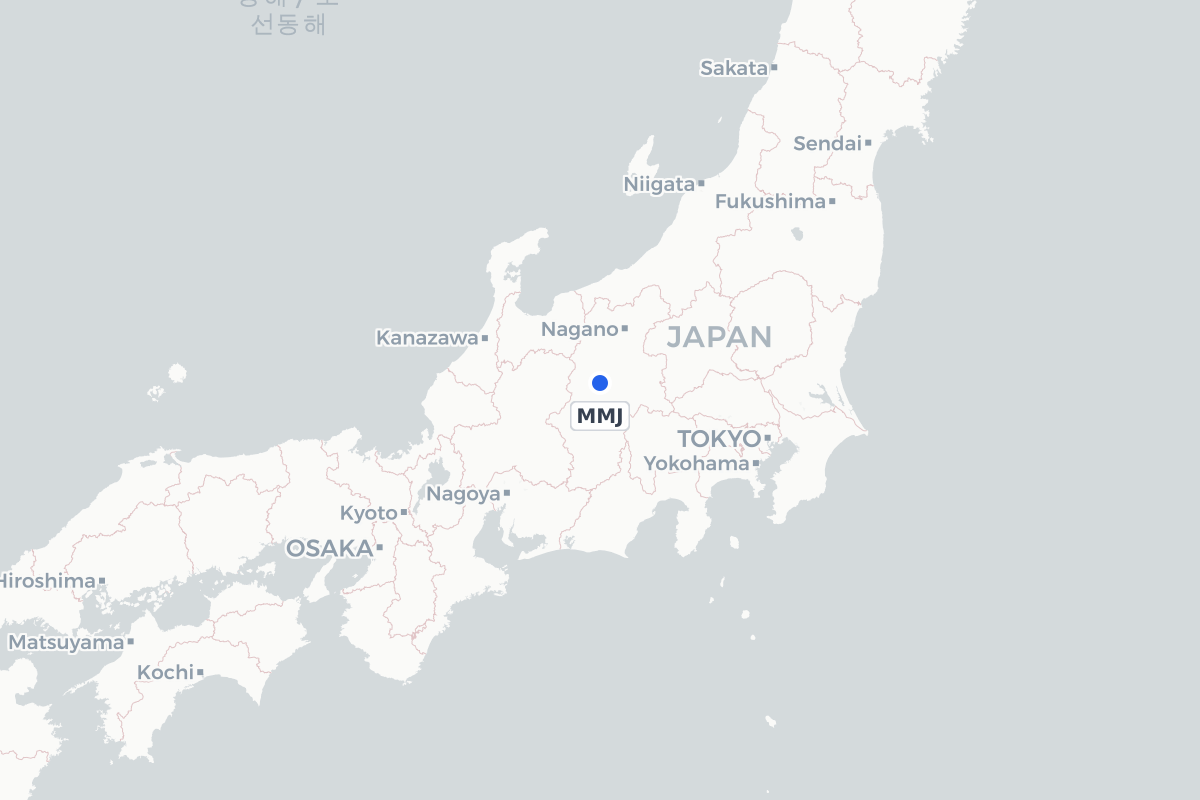 Map showing the location of Shinshu-Matsumoto Airport