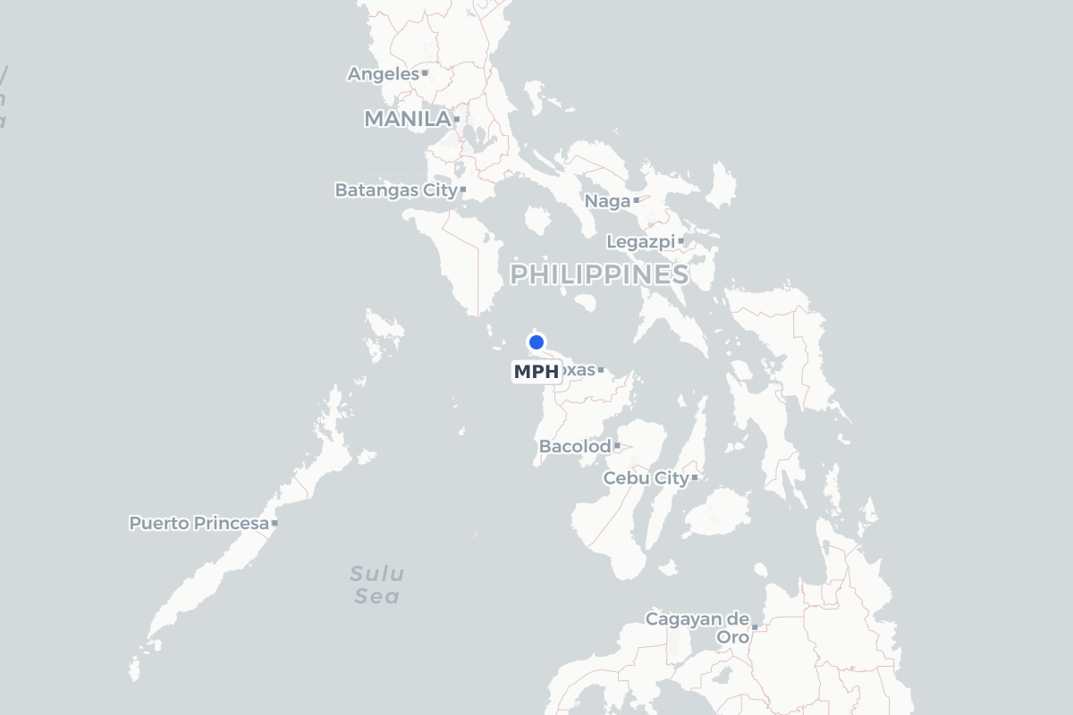 Map showing the location of Godofredo P. Ramos Airport