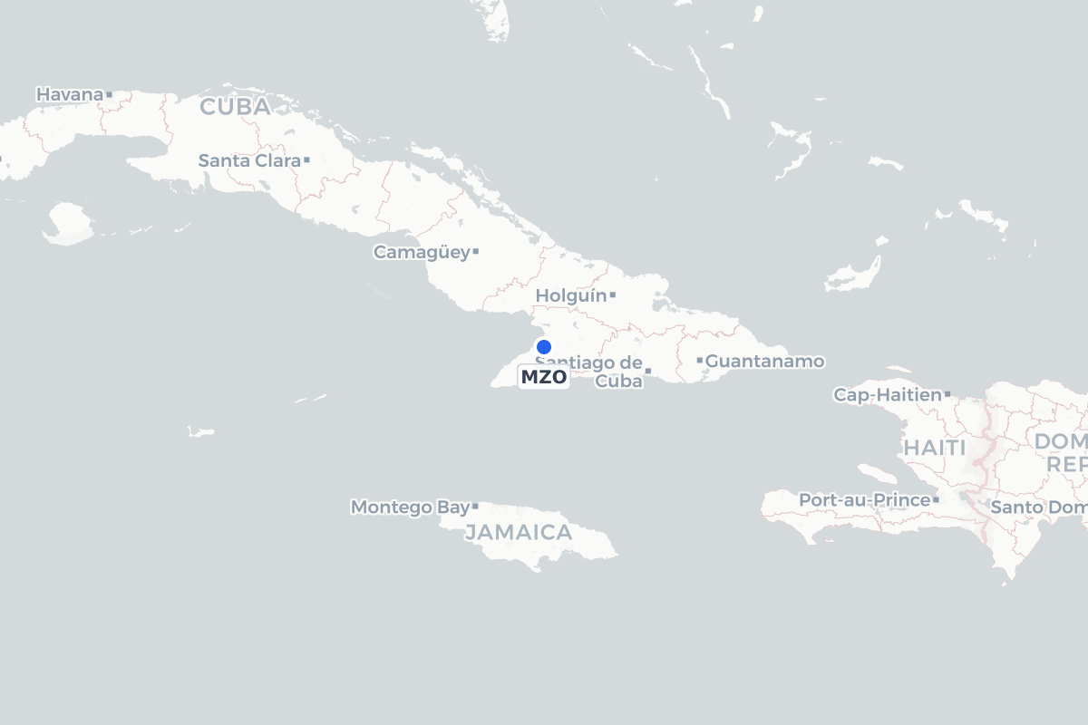 Map showing the location of Sierra Maestra International Airport