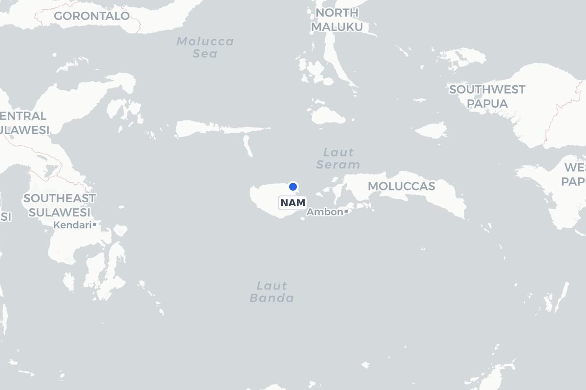 Map showing the location of Namniwel Airport