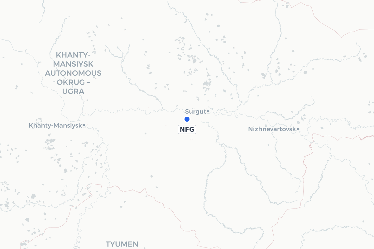Map showing the location of Nefteyugansk Airport