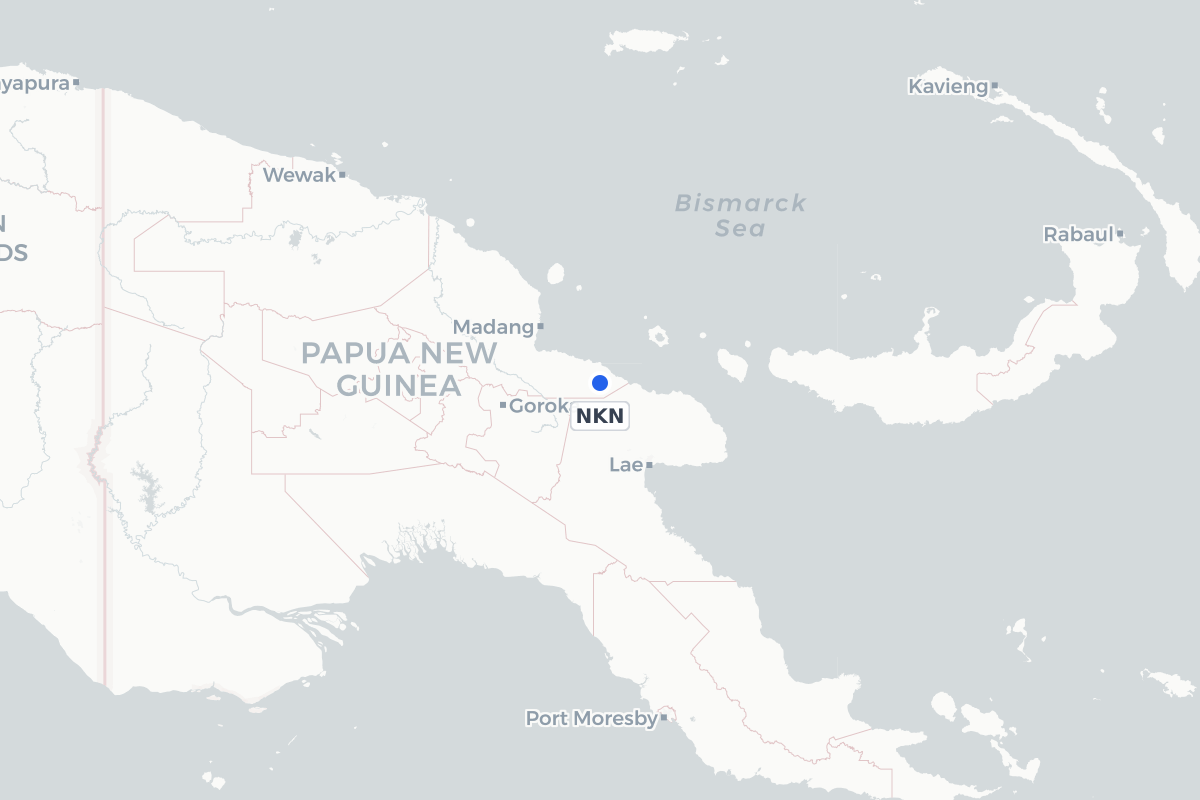 Map showing the location of Nankina Airport
