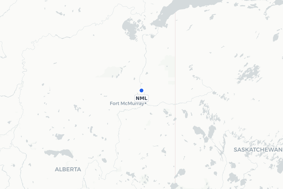 Map showing the location of Fort McMurray / Mildred Lake Airport