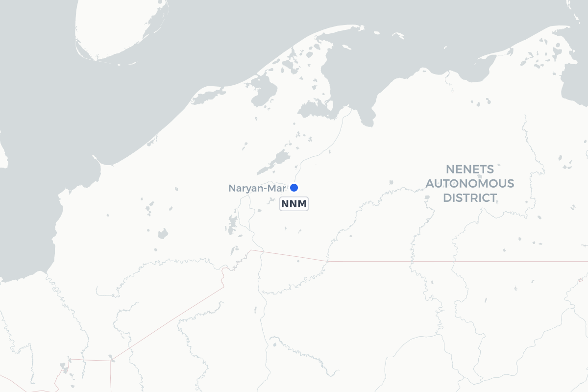 Map showing the location of Naryan Mar Airport