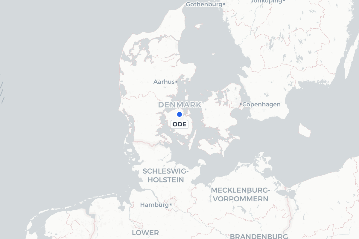 Map showing the location of Odense Hans Christian Andersen Airport