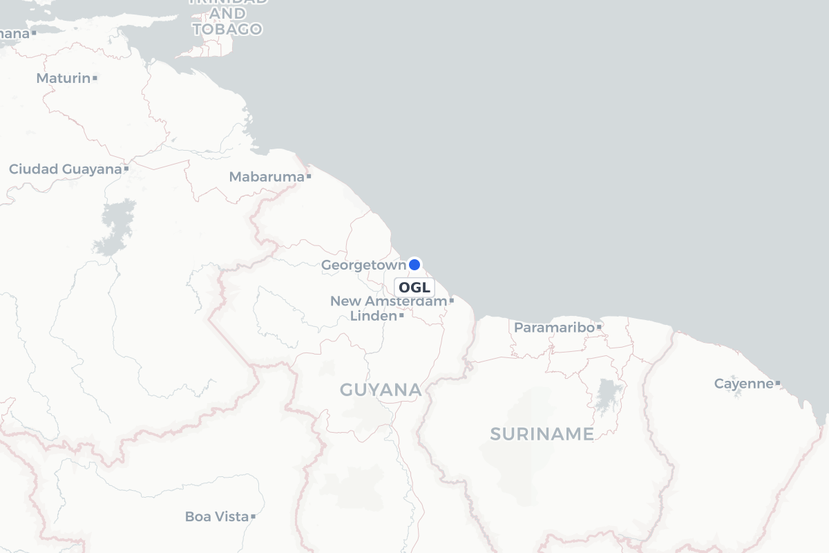 Map showing the location of Eugene F. Correia International Airport