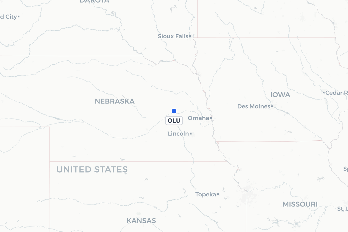 Map showing the location of Columbus Municipal Airport