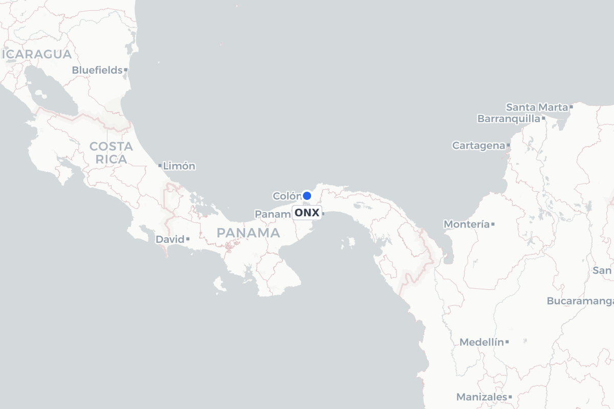 Map showing the location of Enrique Adolfo Jimenez Airport