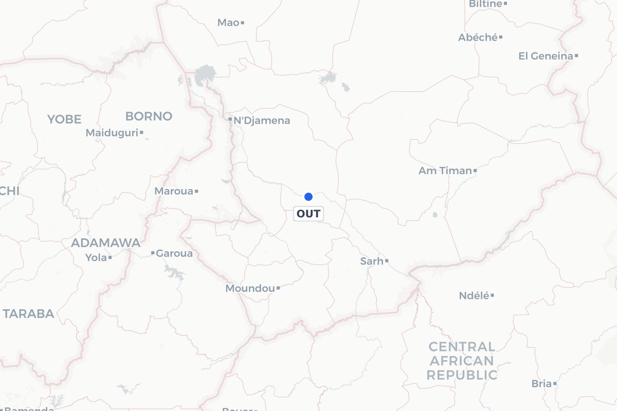 Map showing the location of Bousso Airport
