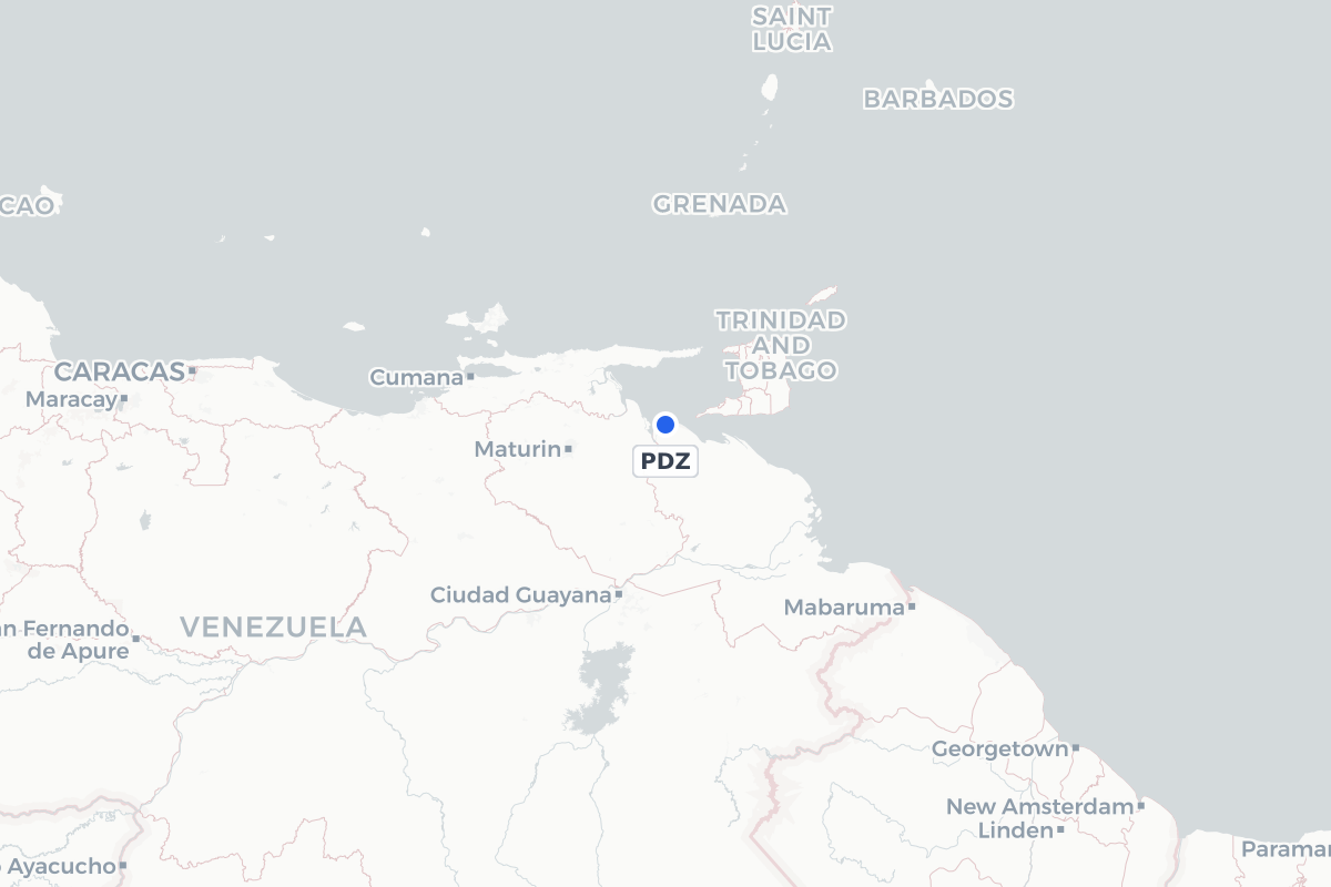 Map showing the location of Pedernales Airport