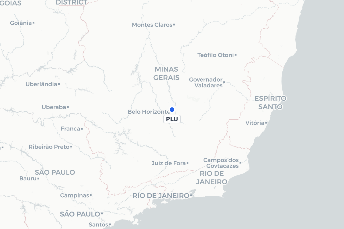 Map showing the location of Pampulha - Carlos Drummond de Andrade Airport