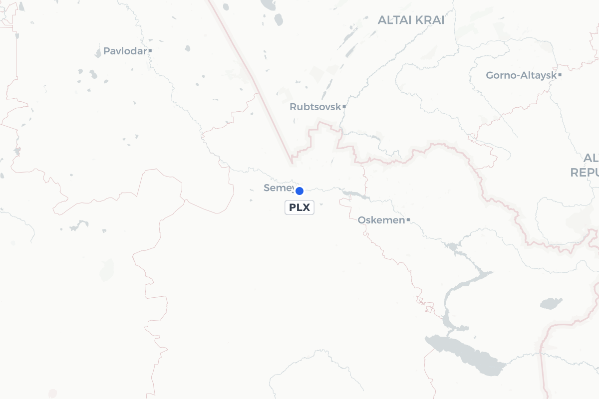 Map showing the location of Semei International Airport