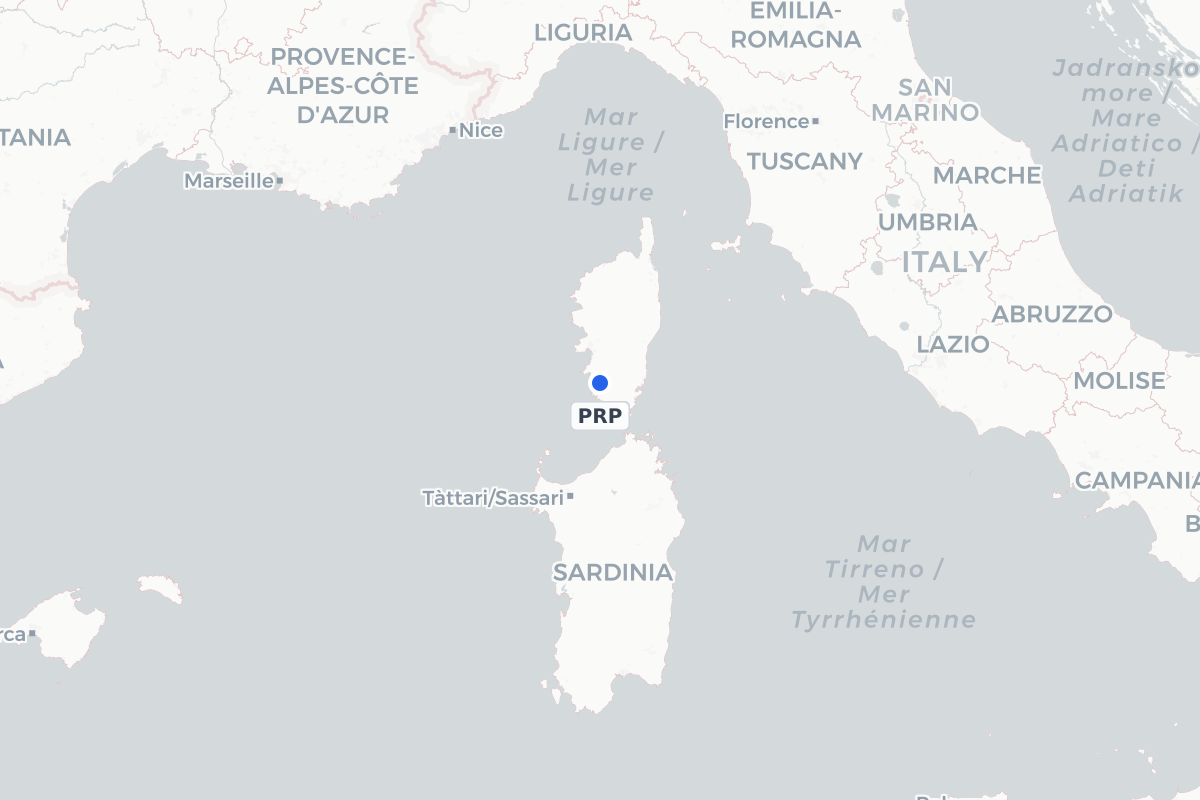 Map showing the location of Propriano Airport