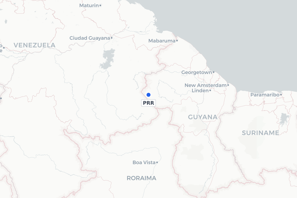 Map showing the location of Paruima Airport