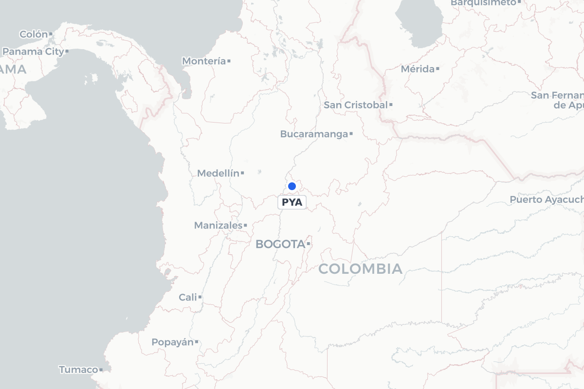 Map showing the location of Velásquez Airport