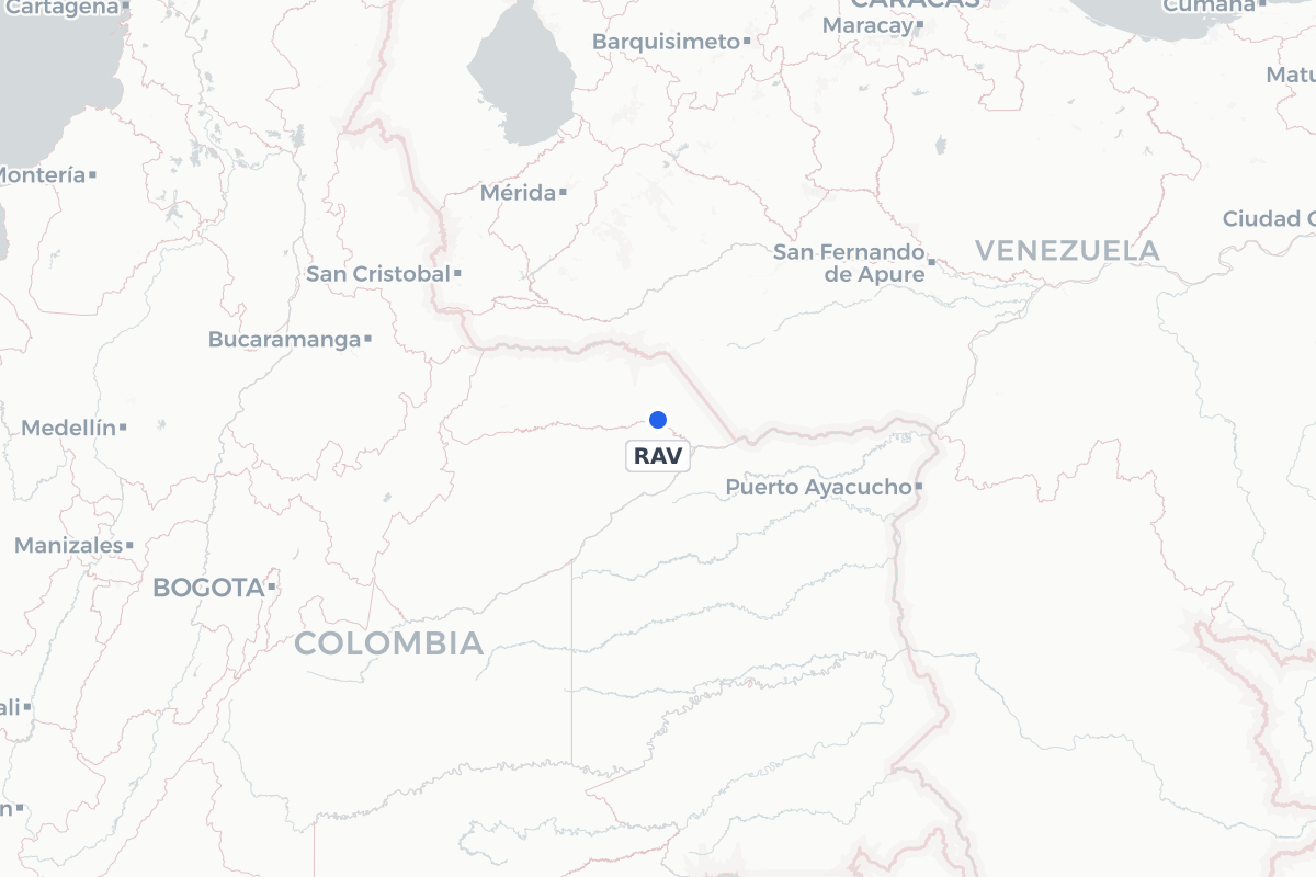 Map showing the location of Cravo Norte Airport