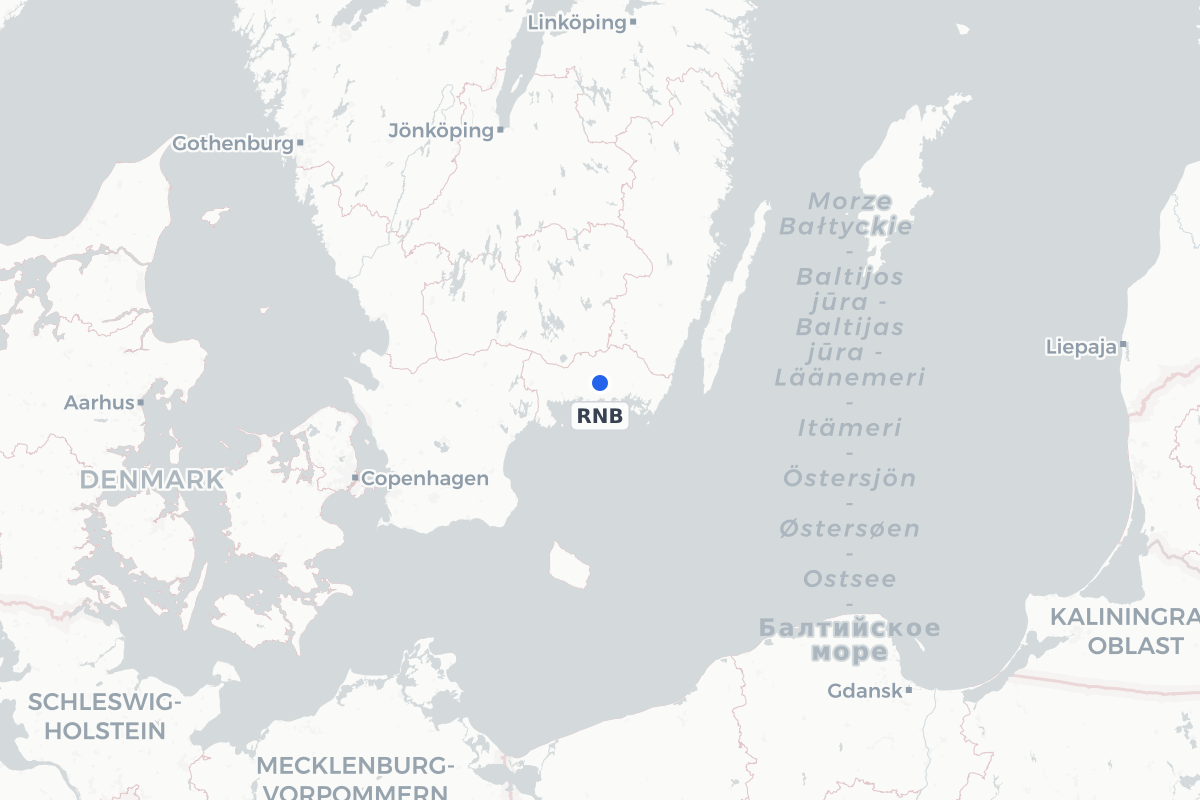 Map showing the location of Ronneby Airport