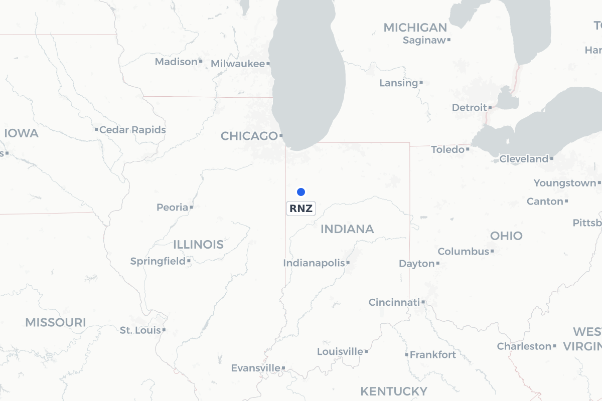Map showing the location of Jasper County Airport