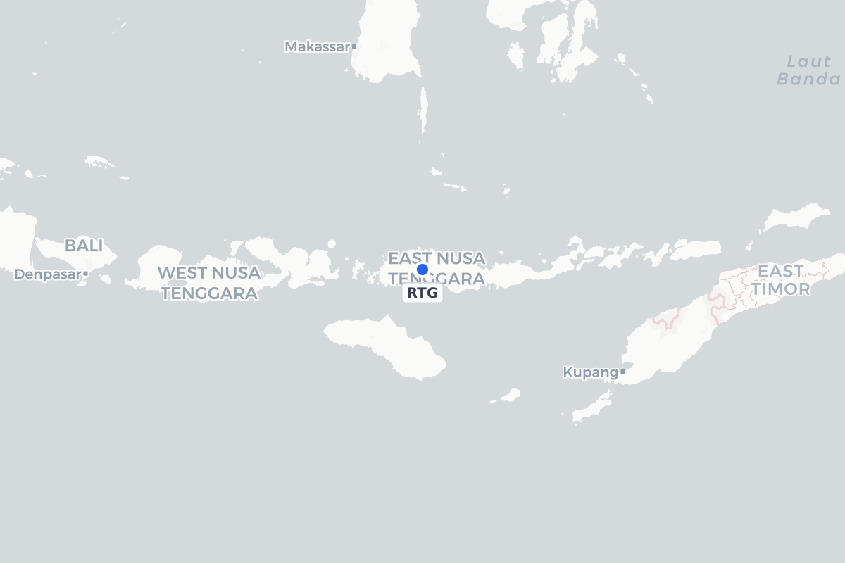 Map showing the location of Frans Sales Lega Airport