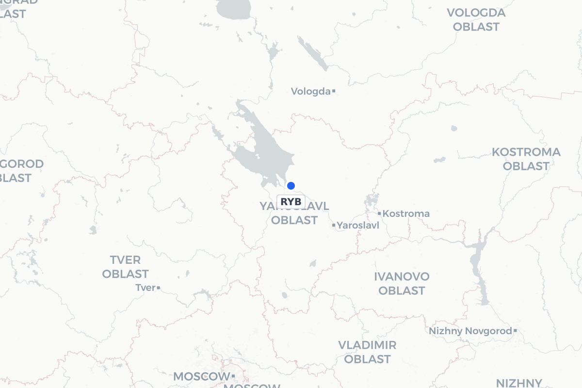 Map showing the location of Staroselye Airport
