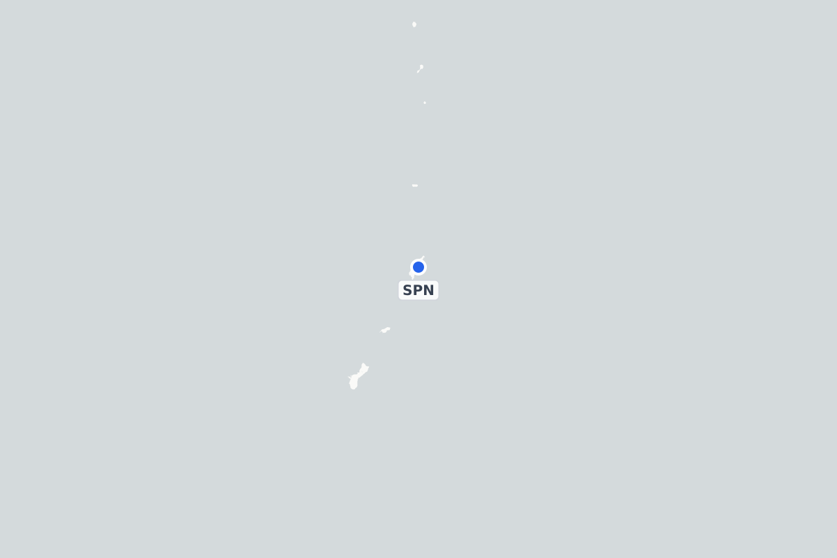 Map showing the location of Saipan International Airport