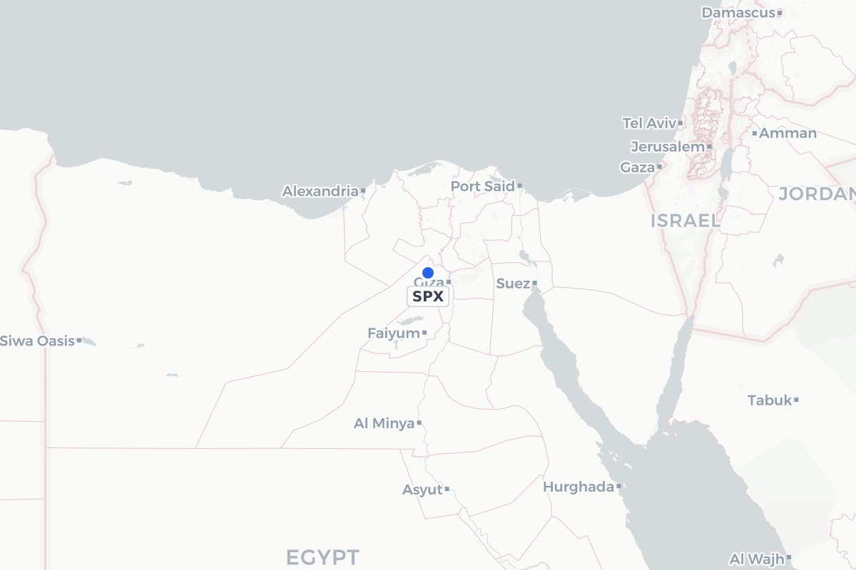 Map showing the location of Sphinx International Airport