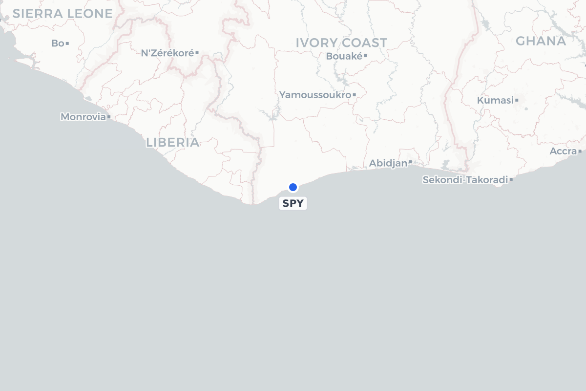 Map showing the location of San Pedro Airport