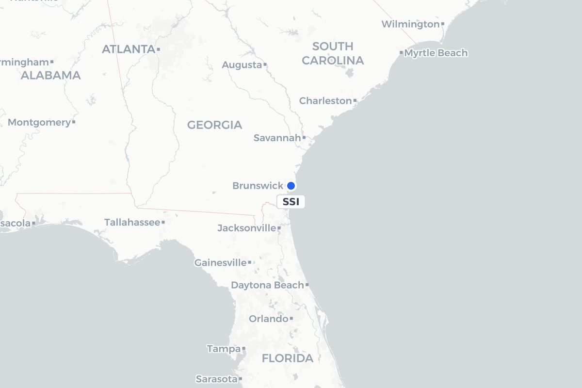 Map showing the location of St Simons Island Airport