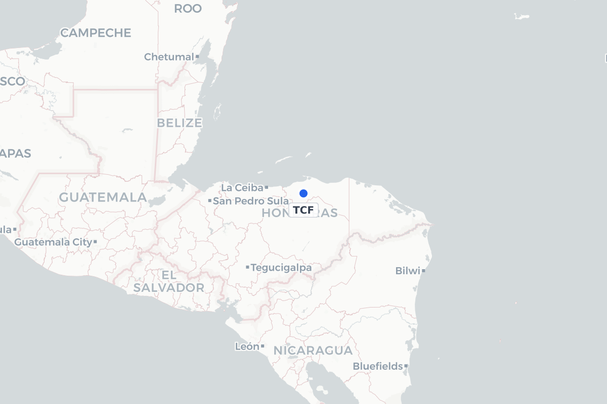 Map showing the location of Tocoa Airport