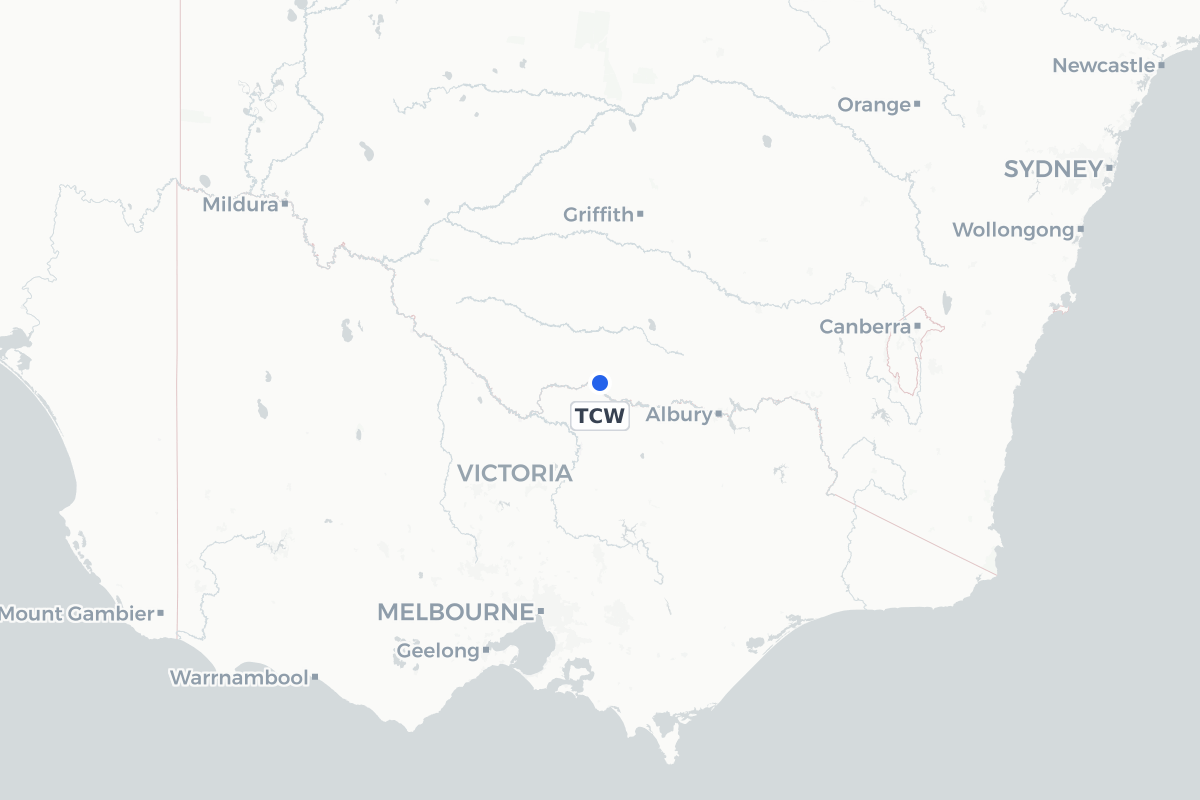 Map showing the location of Tocumwal Airport