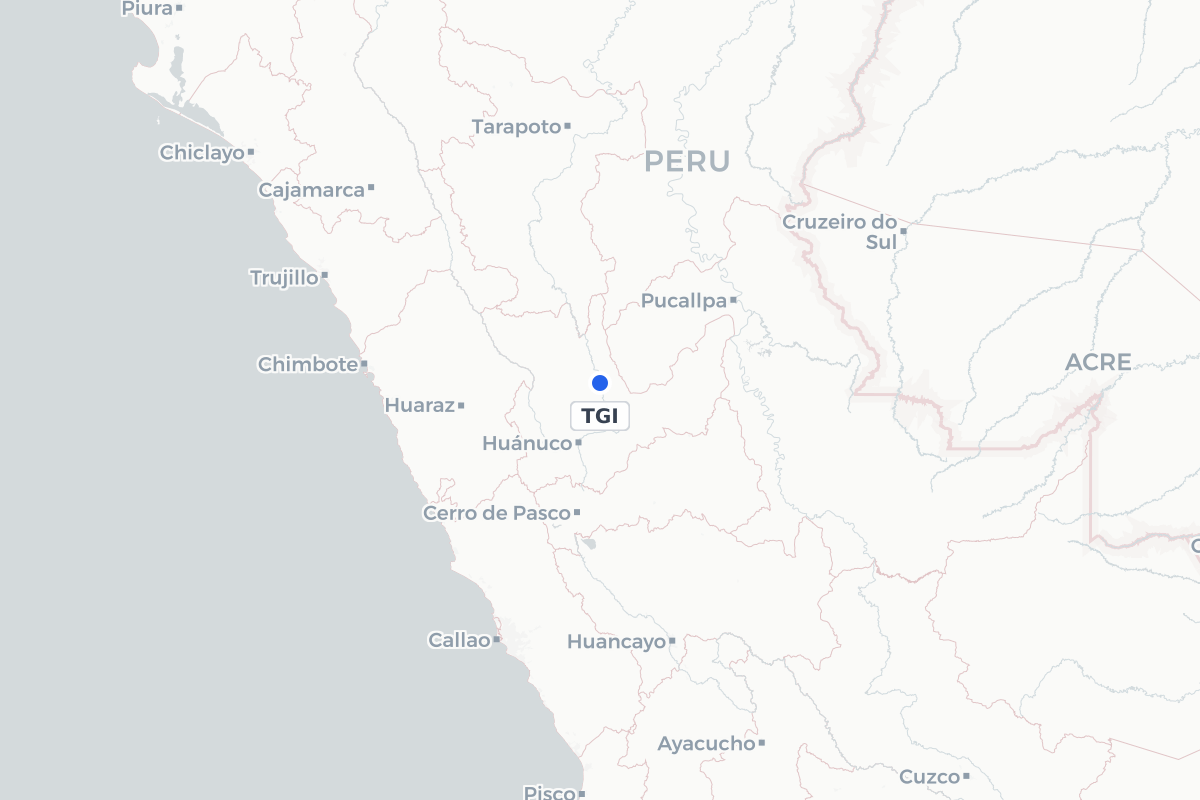 Map showing the location of Tingo Maria Airport