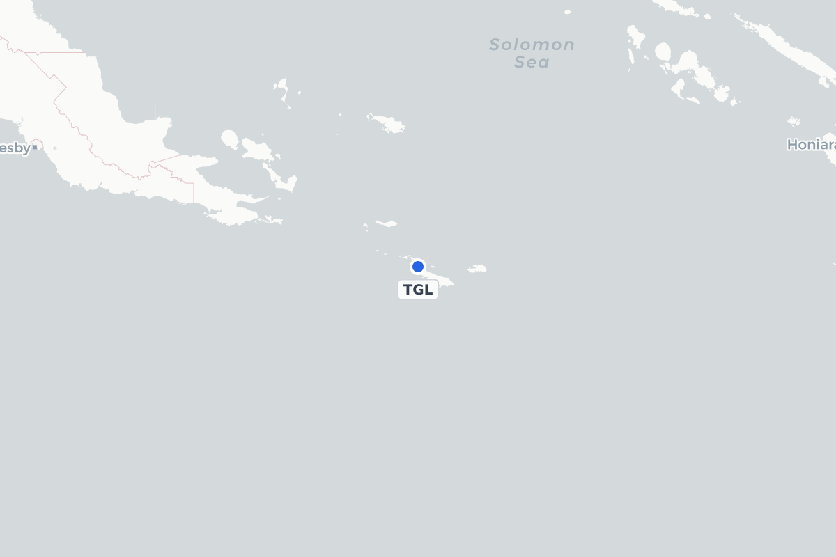 Map showing the location of Tagula Airport