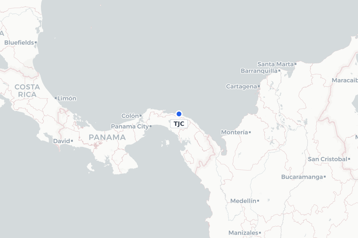 Map showing the location of Ticantiquí Airport