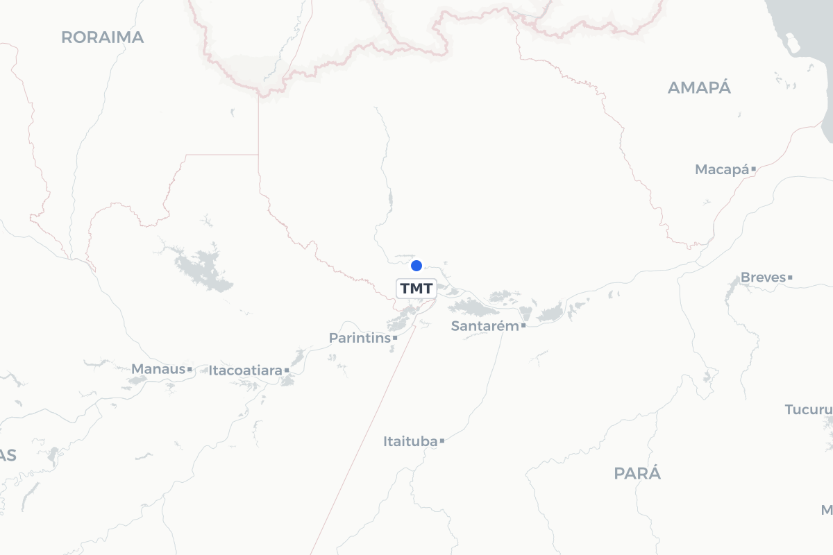 Map showing the location of Trombetas Airport