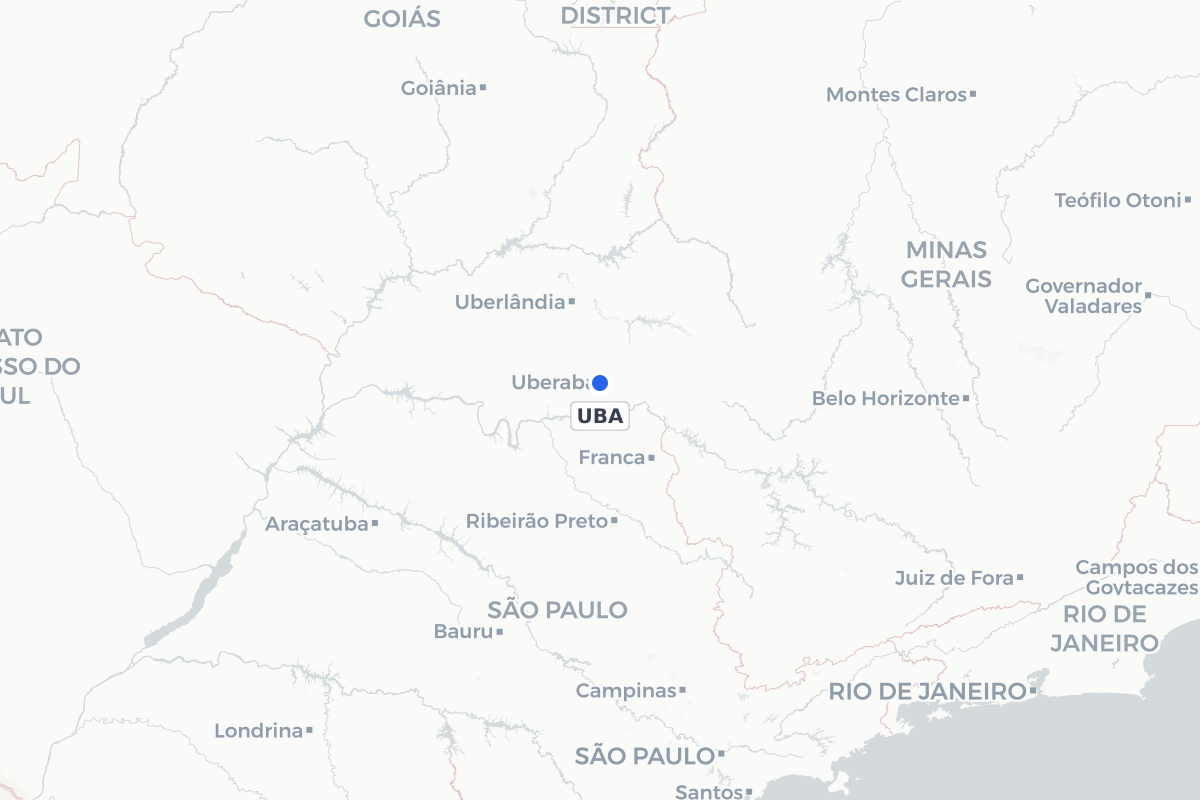 Map showing the location of Mário de Almeida Franco Airport