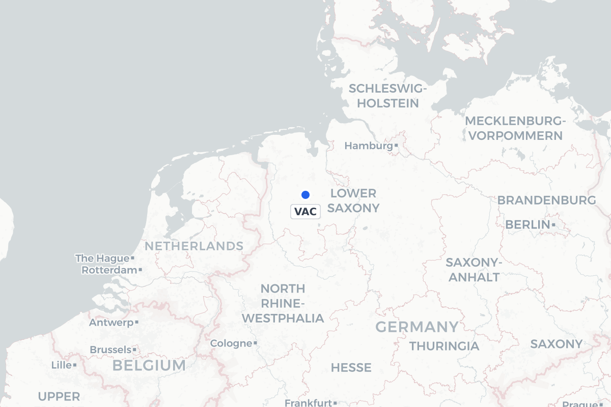 Map showing the location of Varrelbusch Airfield