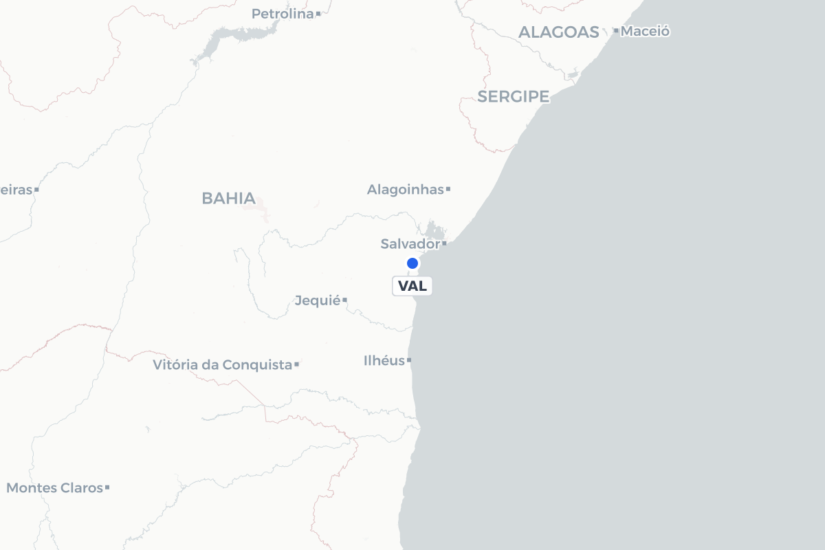 Map showing the location of Valença Airport
