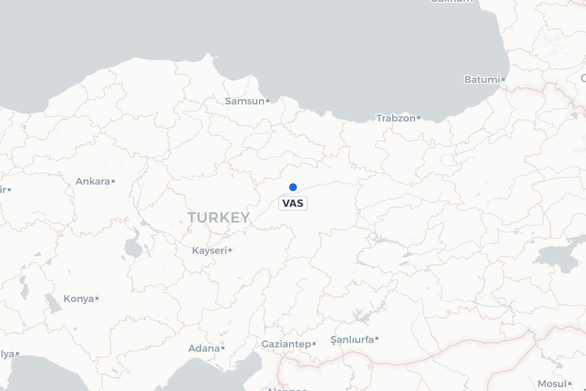 Map showing the location of Sivas Nuri Demirağ Airport