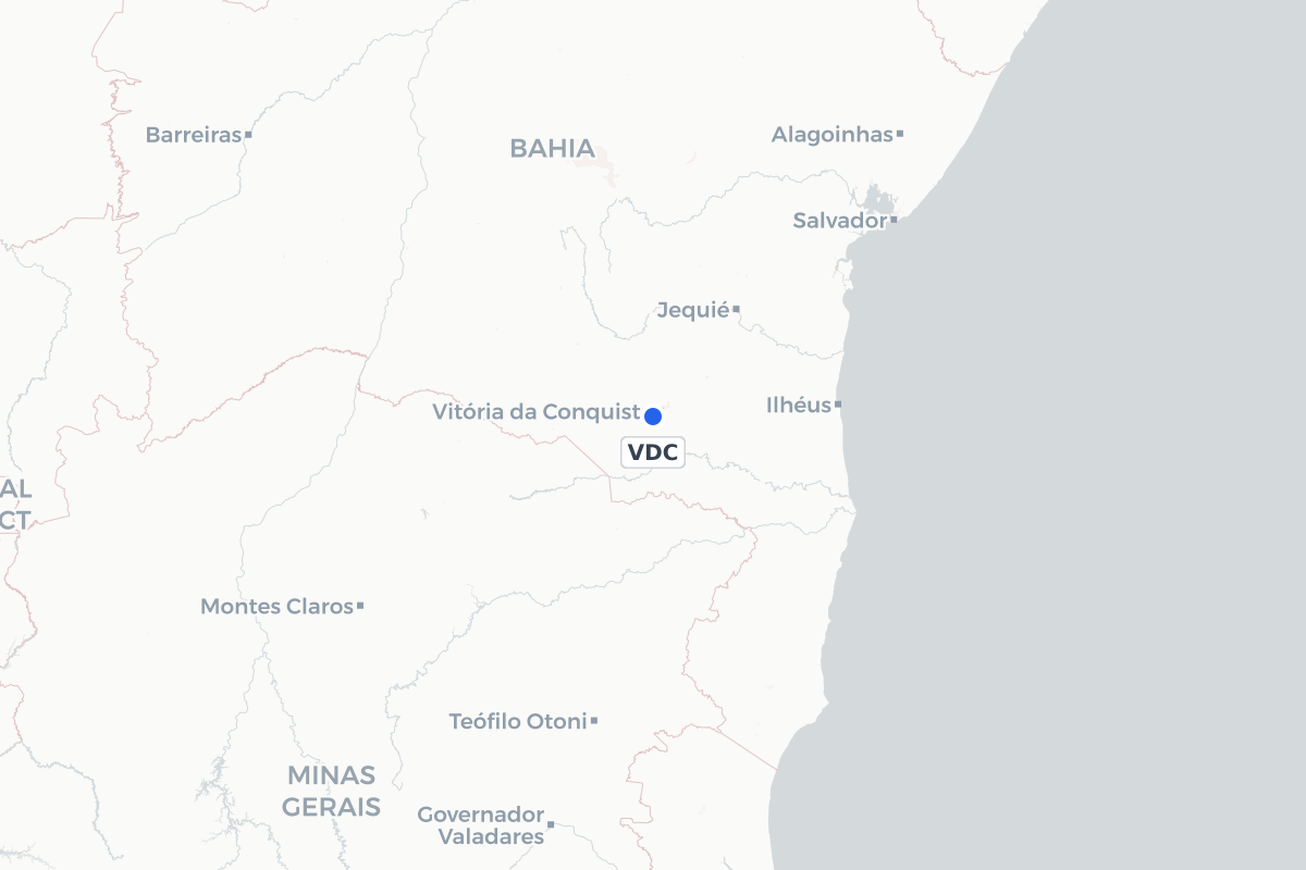 Map showing the location of Glauber de Andrade Rocha Airport
