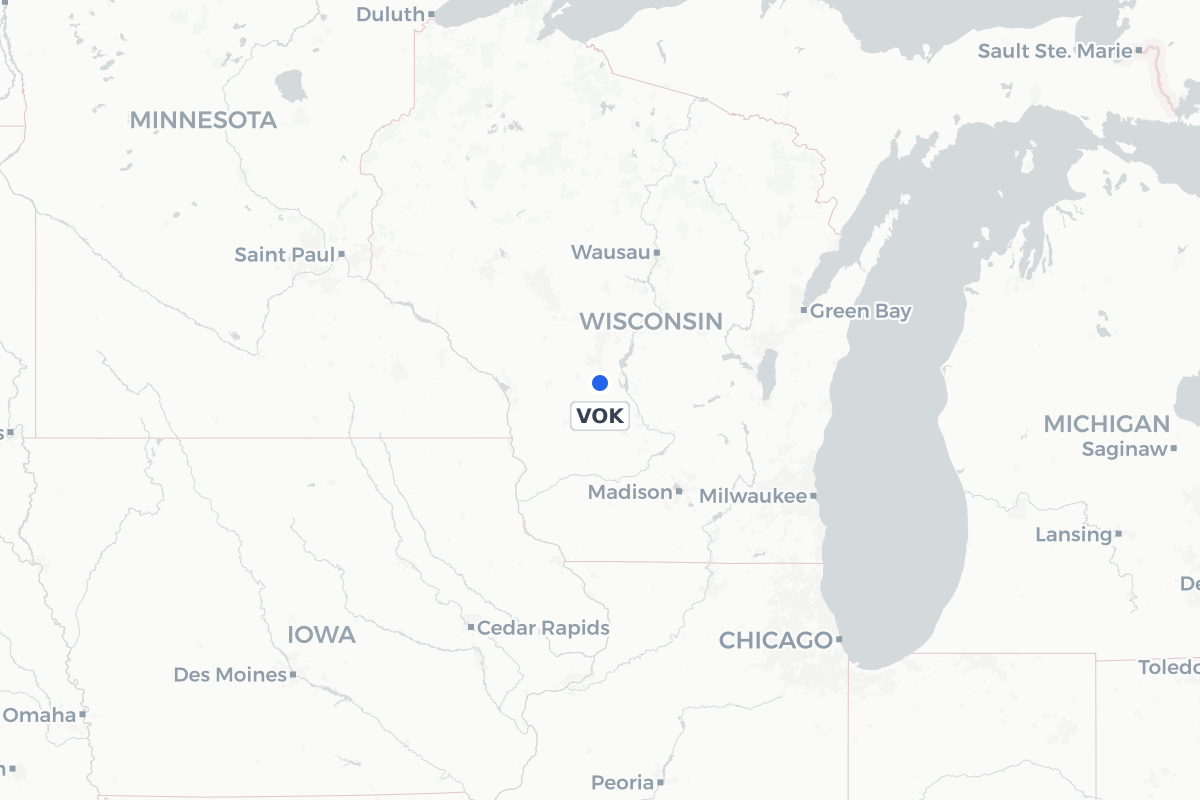 Map showing the location of Volk Field