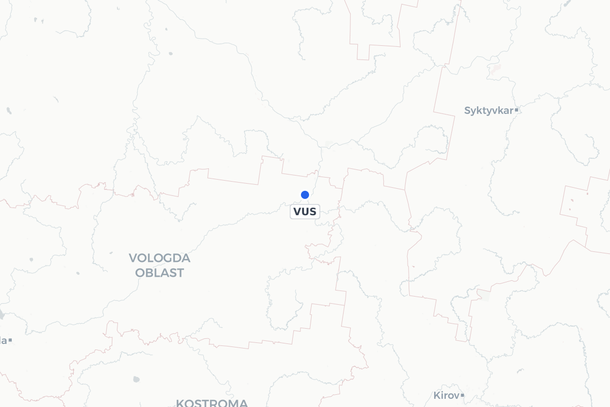 Map showing the location of Velikiy Ustyug Airport