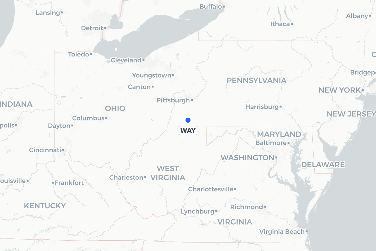 Map showing the location of Greene County Airport