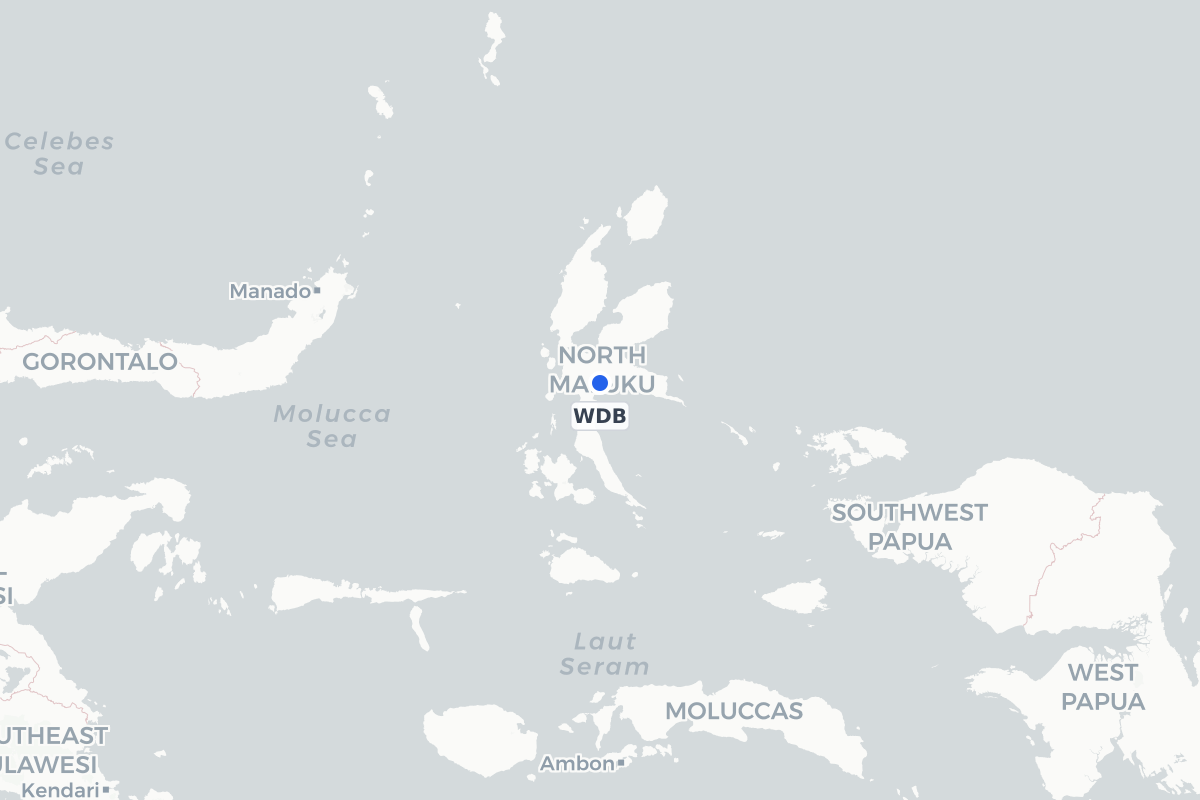 Map showing the location of Weda Bay Airport
