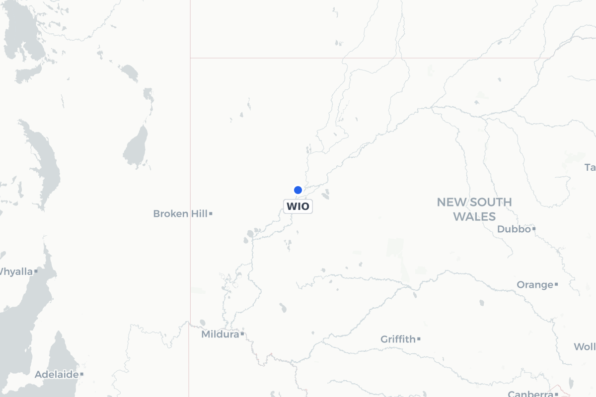 Map showing the location of Wilcannia Airport