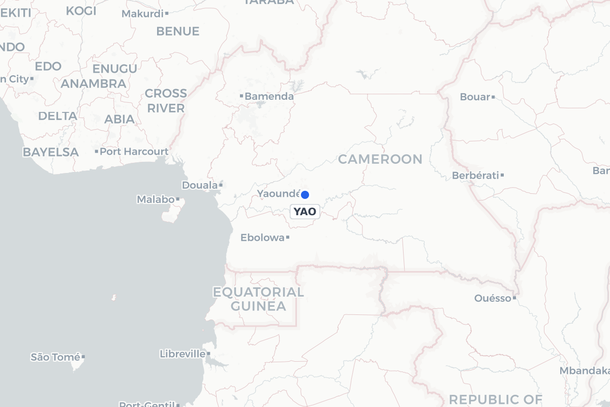 Map showing the location of Yaoundé Ville Airport