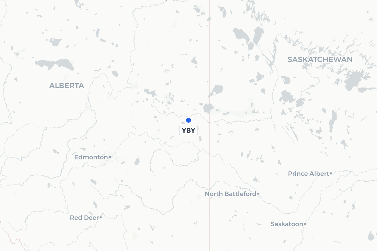 Map showing the location of Bonnyville Airport