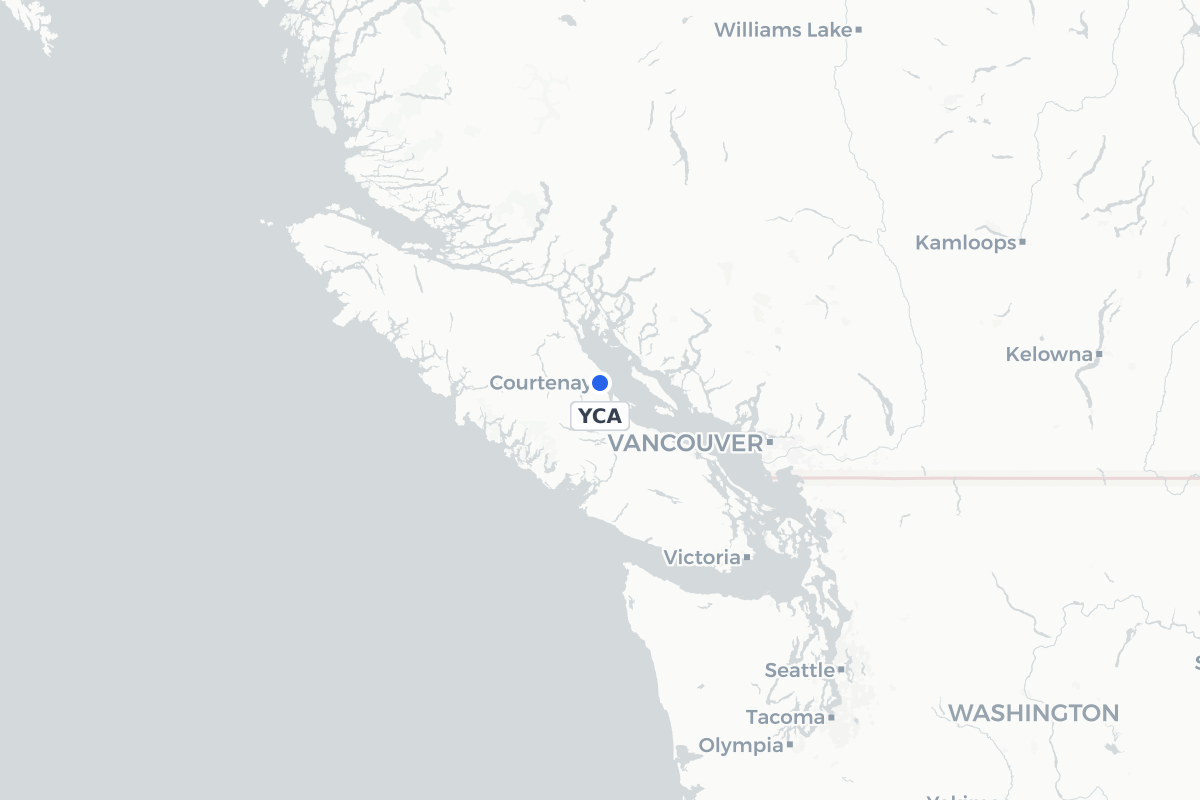 Map showing the location of Courtenay Airpark