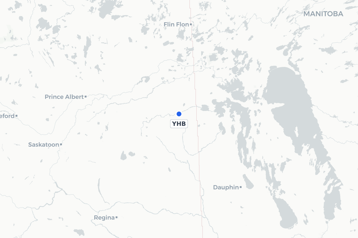 Map showing the location of Hudson Bay Airport