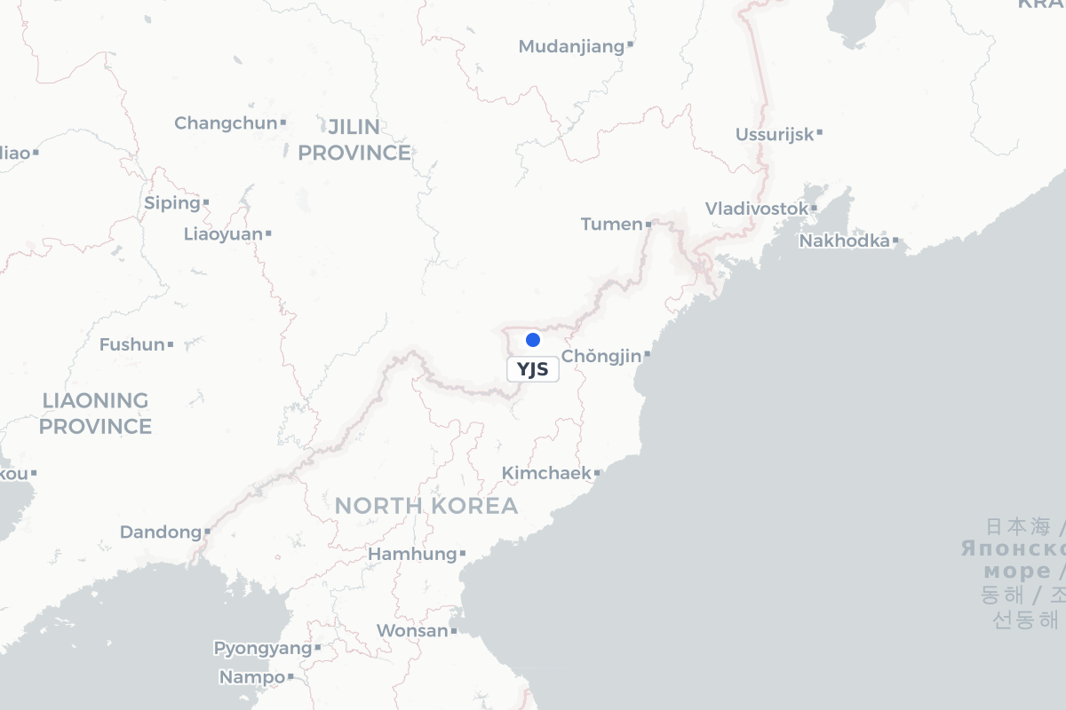 Map showing the location of Samjiyŏn Airport